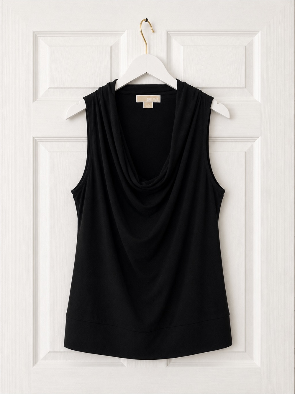 Michael Kors Black Draped Cowl Neck Camisole Old Money XL